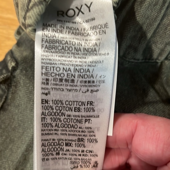🛍️# 2379 NWT ROXY Cotton Green Jean Mini - Picture 9 of 10